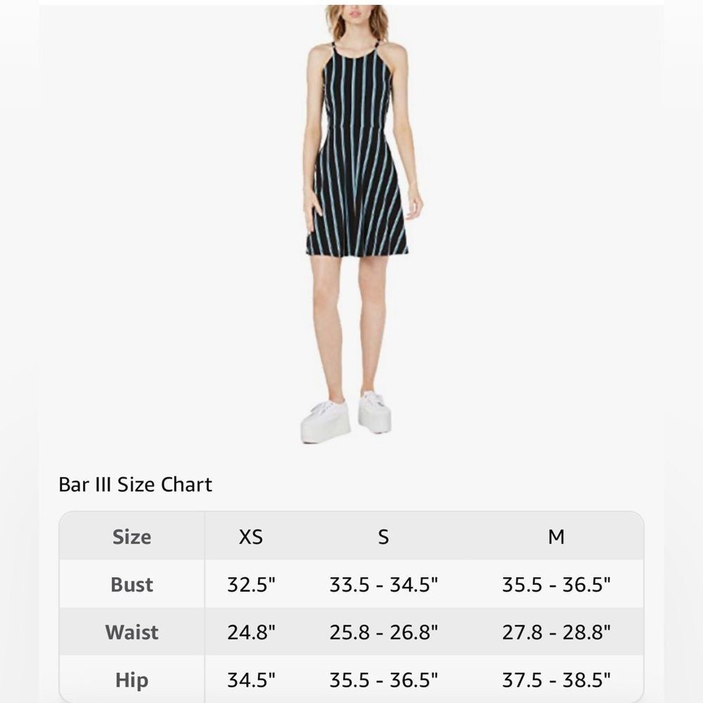 Women's Bar III Dress, XXL, Black & Blue‎ Striped - Picture 2 of 10